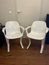 2 Stück Z-Stuhl Vario Pur, Ernst Moeckl, DDR Design, 70er, weiß, aufgearbeitet