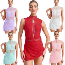 DE Damen Tanzbekleidung Lyrisch Kleider Ballsaal Kleid Cutout Zeitgenössisch