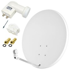 SAT Anlage Opticum 80cm Spiegel Schüssel + Twin LNB HD h ► 2 Teilnehmer Receiver