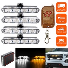 4in1 16* LED Auto Frontblitzer Blitzlicht Warnleuchte LKW Strobe Licht Gelb+Weiß