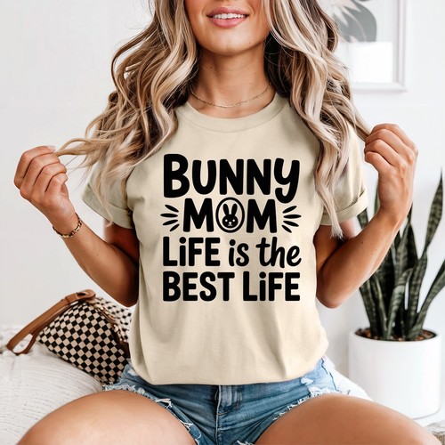 Bunny mom damen shirt life - mom, t-shirt