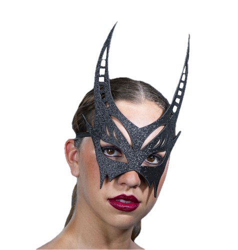 Glitzermaske teufel schwarz - teufel,