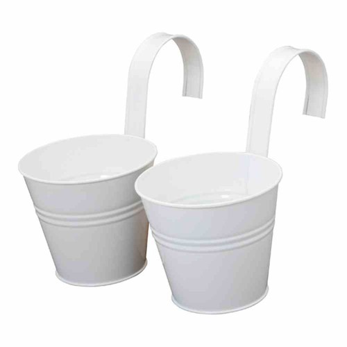 Blumentopf 2er weiss 16cm - weiss,