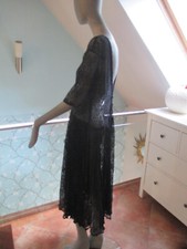 Kleid Spitze  sehr weitschwingend Maxi Dunkelblau  Rückenausschnitt Gr.M/L
