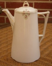 Antik: alte JUGENDSTIL Kaffeekanne FÜRSTENBERG - ARIANA, Porzellan; 1,8 L