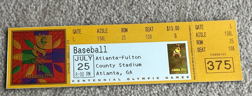 Baseball ticket olympische - baseball-ticket,