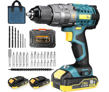 Akku-Bohrschrauber Akkuschrauber, max. 1700 U/min, mit 2 Akkus 18V/2,0 Ah und Ko