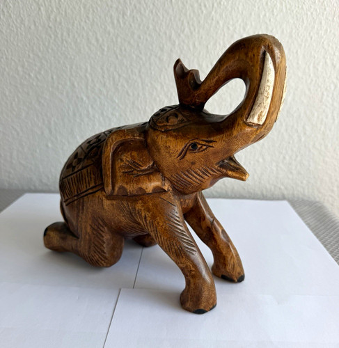 Holz elefant figur - holz,