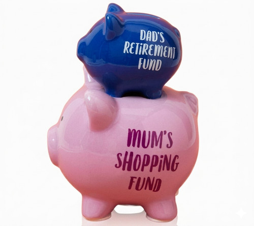 Sparschwein mama und papa - sparschwein, rosa