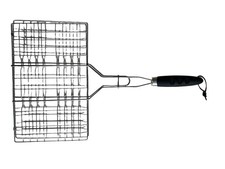 Oleio Grillguthalter mit Kunststoffgriff Grillwender Grillkorb für Fisch Fleisch