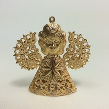 Eckartina Metall Christbaumschmuck Filigran Anhänger Engel GOLD
