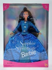 1997 Sapphire Sophisticate Barbie Puppe / Brunette / Mattel 16692, NrfB
