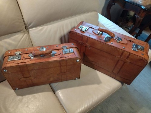 Echt leder koffer - echt-leder-koffer-set, cognac