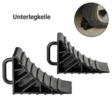 2 x Unterlegkeil mit Griff Hemmschuhe Bremskeile Anhänger PKW Stütze Radkeil