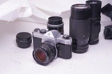Vintage Pentax Asahi Spotmatic SP mit Zeiss Objektiv 28 mm 135 mm 75–205 mm 200 mm