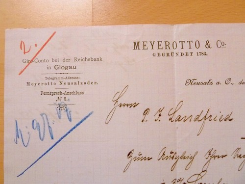 Neusalz oder 1899 - neusalz/oder, sól)
