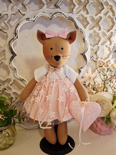 Sommer katze tilda puppe deko - sommer,