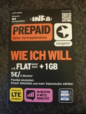 Congstar Prepaid Karte -- NEU