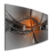 BM Wanduhr 44 cm x 22 cm  leises Uhrwerk Funkwanduhr 6897-1a Digital Art