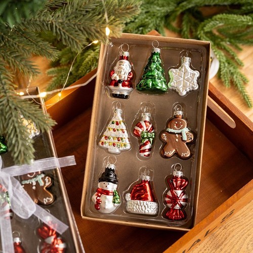 9er set weihnachtskugeln mini - 9er/set,