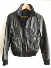 Damen-Lederjacke im Pilotenstil (Nappa/Lamm-Leder) von Skipper, Schwarz, Größe S