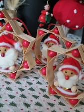 ⭐Erzgebirge Christbaumschmuck Handarbeit Holzspan Stern Nikolaus Ornamente ⭐