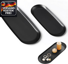 2 Stück Deko Tablett Schwarz