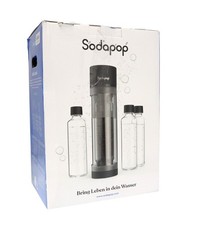 Sodapop Logan Wassersprudler Starterset mit CO2-Zylinder 3x Glasflasche Schwarz