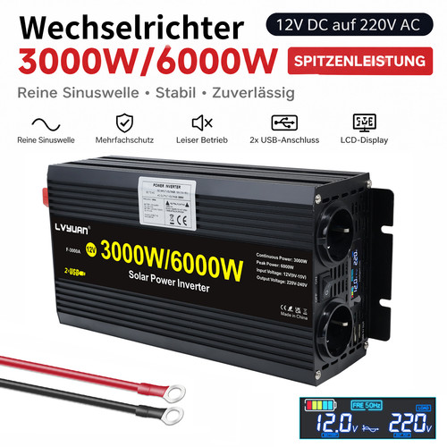 Wechselrichter 3000w 6000w 12v - 3000w,