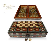 Holz Backgammon/Schach Brett