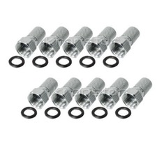 10x F-Stecker 7,5mm VERNICKELT