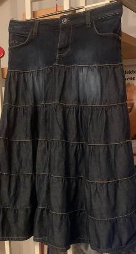 Jeans stufenrock schwarz - stufenrock,