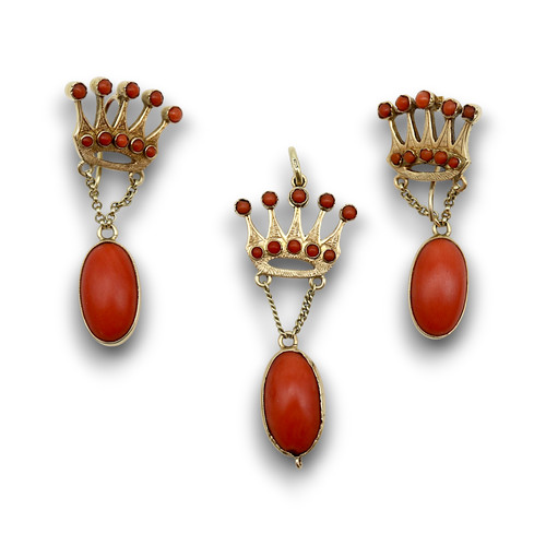 Korallen schmuckset - korallen,