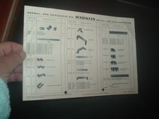 Märklin Original Ersatzteilliste Metall- und Elex-Baukasten, ca. 1963