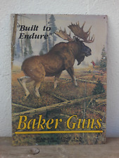 Baker Guns altes Blechschild Jagd Gewehr Hunting New York