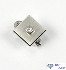 Frack Knopf Weißgold 750, mit Diamant im Carree Schliff