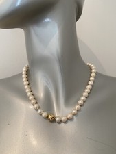 Akoya-Zucht-Perlen-Kette -Kugelschließe in 18K/750 Gelbgold mit Brilliant 0,05ct