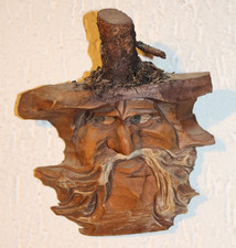 Antiker Wurzelkopf Holzgesicht