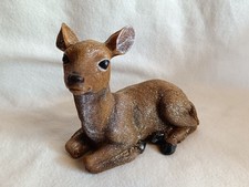 Deko Figur Reh liegend mit Glitzer H15cm B18cm NEU
