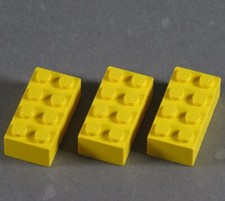 LEGO® 3x Sonderstein C Teststein Stein Brick Gelb von Bayer  Test Stein selten 