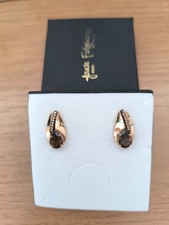 Ohrringe gold 585 14K Rotgold mit  Rauchtopas neu