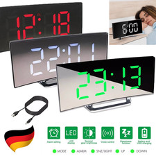 LED Wecker Digital Alarm Schlummerfunktion Wecker Temperatur USB Tischuhr