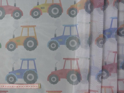 Gardinenstoff mit trecker - gardinenstoff,