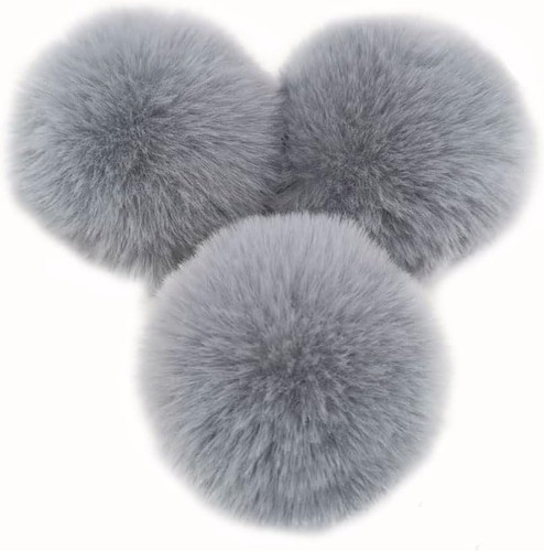 Stk 8cm pompons - pompons, kunstfell