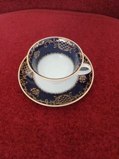 Rosenthal 6089: 1 Mokkatasse und 1 Untertasse Aida Charlemagne gold/kobalt