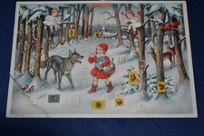 alter Weihnachtskalender Adventskalender Rotkäppchen und der Wolf