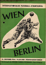31.10.1954 Städtespiel Berlin - Wien (Austria, Wacker, Vienna, Wiener SK)