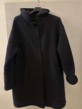 Alba Moda Damen  Jacke Wolle gewalkt mit Kapuze Kurzmantel Gr.44 Navy Blau