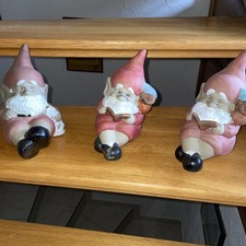 3 Gartenzwerge, Fenstersims Zwerge mit Katze und Eulen