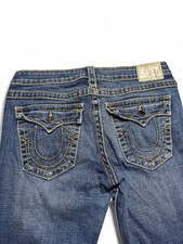 True Religion Straight Pants Y2K Jeans Größe 32 Stitching Top Streetwear H9